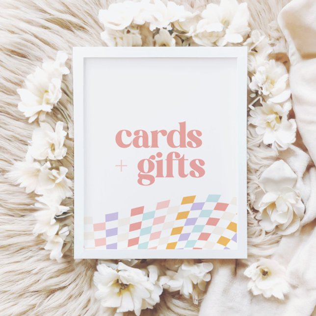 Groovy Girl's Chequered Retro Cards and Gifts Poster (Creator Uploaded)