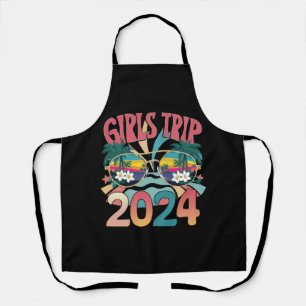 Groovy Girls Trip 2024 Weekend Summer Beach  Apron