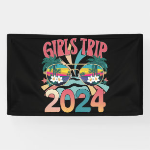 Groovy Girls Trip 2024 Weekend Summer Beach Banner