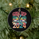 Groovy Girls Trip 2024 Weekend Summer Beach  Ceramic Tree Decoration<br><div class="desc">Groovy Girls Trip 2024 Weekend Summer Beach Vacation</div>