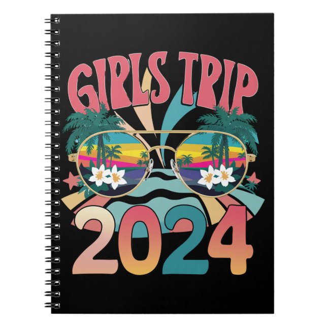Groovy Girls Trip 2024 Weekend Summer Beach  Notebook (Front)