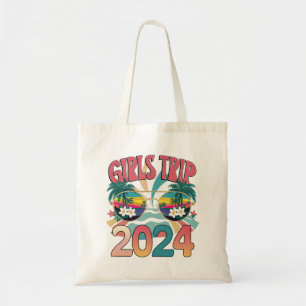 Groovy Girls Trip 2024 Weekend Summer Beach Tote Bag