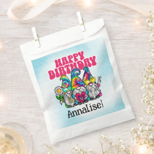 Groovy Gnomes Rainbow Tie Dye Birthday Party Favour Bags