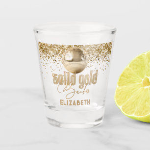 Groovy Gold Disco Solid Gold Bachelorette Party Shot Glass