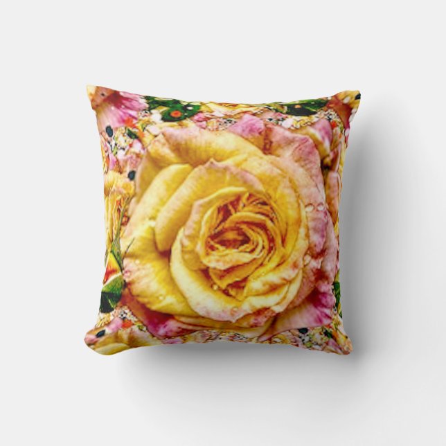 Groovy Golden Rose Opulence: Cushion (Front)