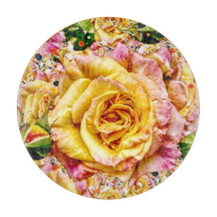 Groovy Golden Rose Opulence: Cutting Board