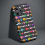 Groovy Good Vibes Love Smile Retro Beads Case-Mate iPhone 14 Case<br><div class="desc">Groovy Good Vibes Love Smile Retro Beads iPhone Phone Cases features a variety of friendship beads with text such as love, peace, happy, smile, good vibes and accented with flowers, butterflies, hearts, stars, yin and yang signs in bright colours. Perfect gifts for Christmas, birthday, best friends, sisters and more. Designed...</div>