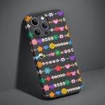 Groovy Good Vibes Love Smile Retro Beads iPhone 13 Case<br><div class="desc">Groovy Good Vibes Love Smile Retro Beads iPhone Phone Cases features a variety of friendship beads with text such as love, peace, happy, smile, good vibes and accented with flowers, butterflies, hearts, stars, yin and yang signs in bright colours. Perfect gifts for Christmas, birthday, best friends, sisters and more. Designed...</div>