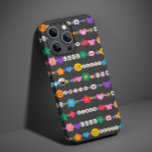 Groovy Good Vibes Love Smile Retro Beads iPhone 13 Pro Max Case<br><div class="desc">Groovy Good Vibes Love Smile Retro Beads iPhone Phone Cases features a variety of friendship beads with text such as love, peace, happy, smile, good vibes and accented with flowers, butterflies, hearts, stars, yin and yang signs in bright colours. Perfect gifts for Christmas, birthday, best friends, sisters and more. Designed...</div>
