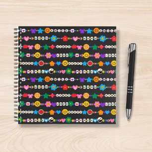 Groovy Good Vibes Love Smile Retro Beads Notebook