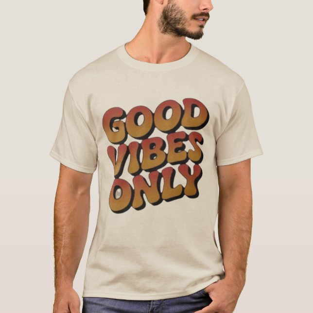 Groovy Good Vibes Only Aesthetic Graphic Tee (Front)