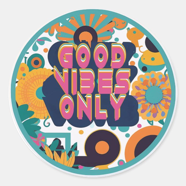 Groovy Good Vibes Sticker (Front)