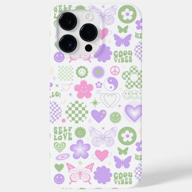 Groovy Good Vibes Y2K Butterfly Modern Girl Case-Mate iPhone Case (Back)