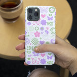 Groovy Good Vibes Y2K Butterfly Modern Girl Case-Mate iPhone 14 Plus Case<br><div class="desc">Groovy Good Vibes Y2K Butterfly Modern Girl iPhone Smart Phone Case features a cute and playful modern y2k pattern for butterflies, hearts, flowers, good vibes, peace signs and chequered board pattern in soft pink, purple and green. Give a unique and trendy gift for Christmas, birthday, holidays, Mother's Day and perfect...</div>
