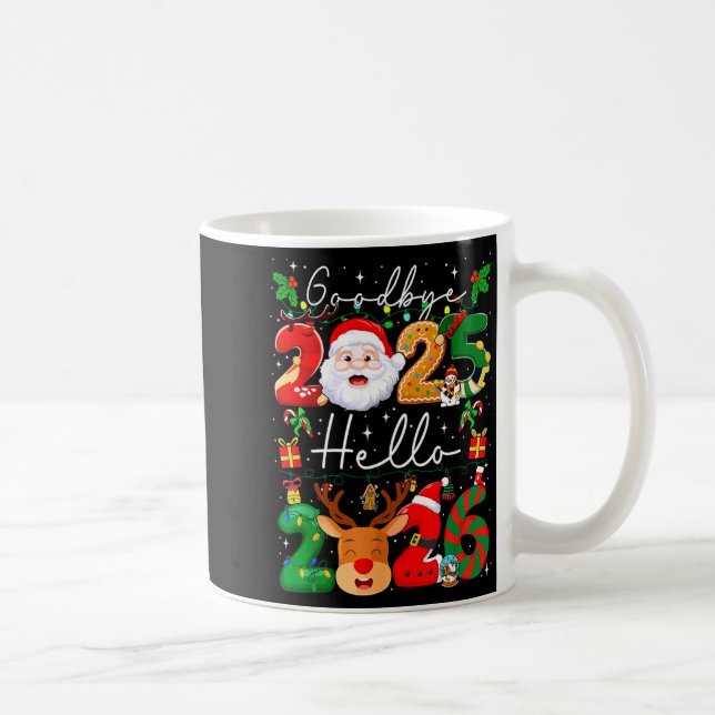 Groovy Goodbye 2025 Hello 2026 Happy New Years Eve Coffee Mug (Right)