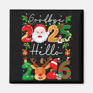 Groovy Goodbye 2025 Hello 2026 Happy New Years Eve Magnet
