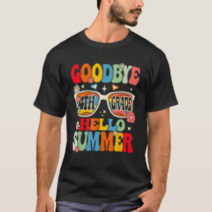 Groovy Goodbye 4th Grade Graduation Hello Summer K T-Shirt