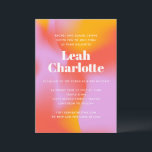 Groovy Gradient Lavender Orange Cool Bat Mitzvah Invitation<br><div class="desc">Groovy Gradient Lavender Orange Cool Bat Mitzvah Invitation</div>