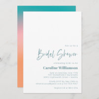Groovy Gradient Teal Pink Orange Bridal Shower