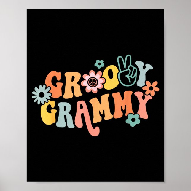 Groovy Grammy One Thankful Grammy Valentines Day M Poster (Front)