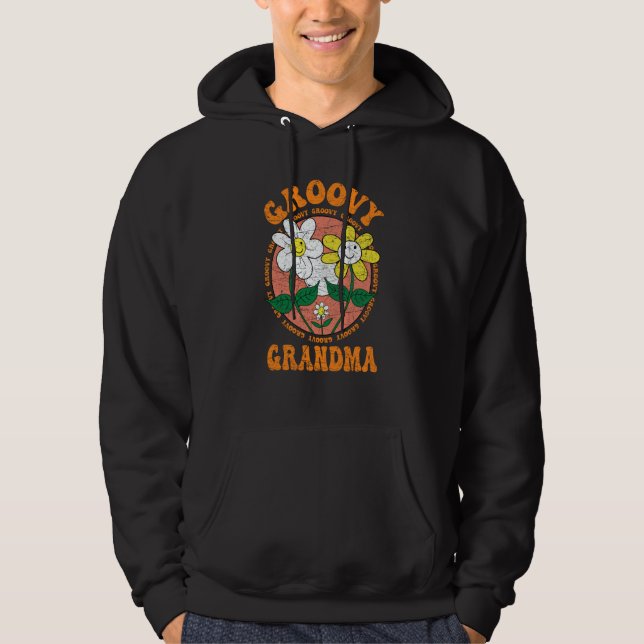 Groovy Grandma 70s Aesthetic Nostalgia 1970's Retr Hoodie (Front)