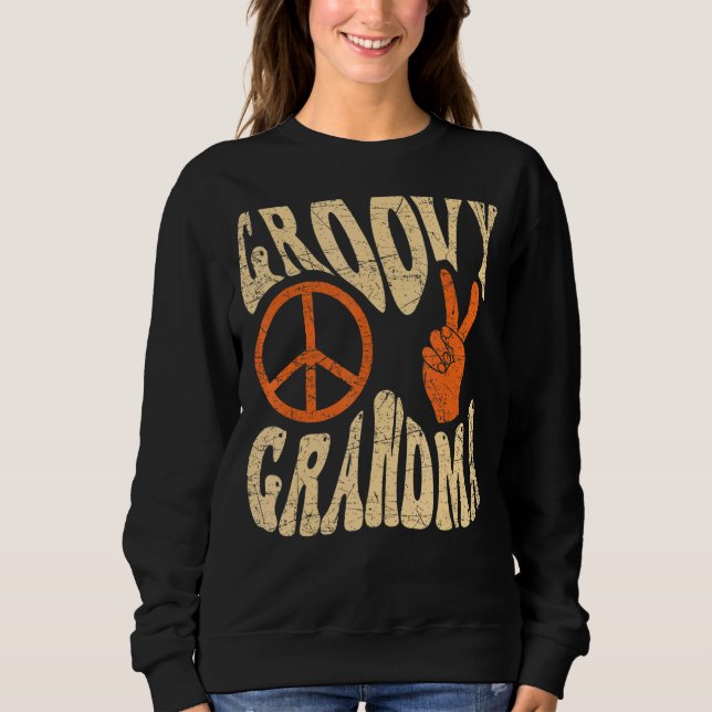Groovy Grandma 70s Aesthetic Nostalgia 1970's Retr Sweatshirt (Front)