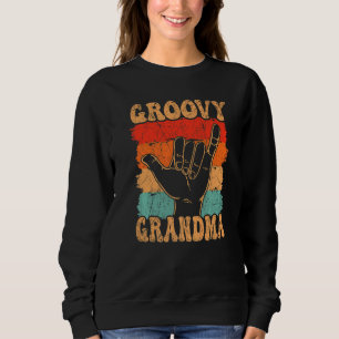 Groovy Grandma 70s Aesthetic Nostalgia 1970's Retr Sweatshirt