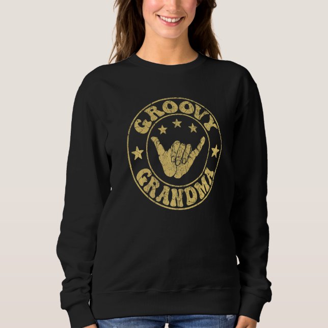 Groovy Grandma 70s Aesthetic Nostalgia 1970's Retr Sweatshirt (Front)
