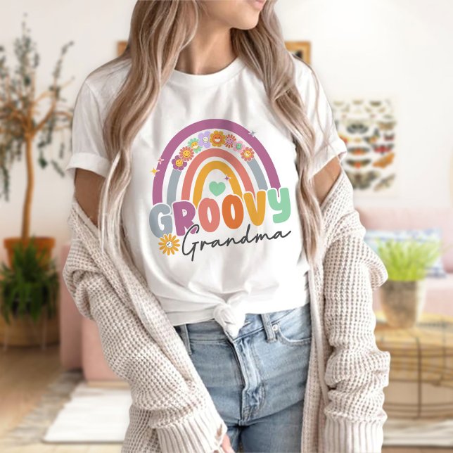 Groovy Grandma T-Shirt, Grandma Rainbow T-Shirt (Creator Uploaded)