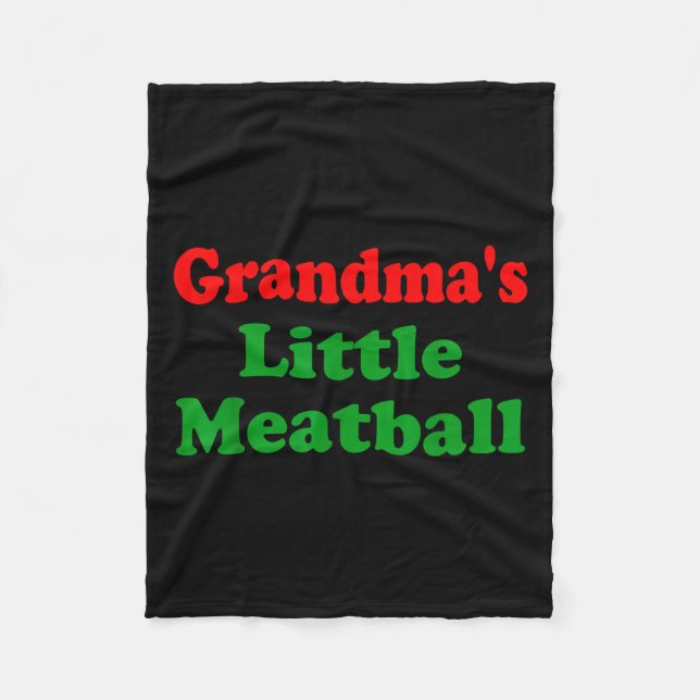 Groovy Grandmas Little Meatball Funny Italian Fami Fleece Blanket (Front)