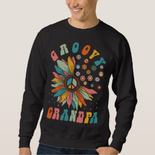 Groovy Grandpa Hippie Peace Sign Tie Dye Father's  Sweatshirt