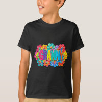 Groovy granny clay style colourful floral design