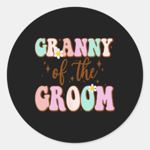 Groovy Granny Of The Groom Wedding Shower From Gro Classic Round Sticker