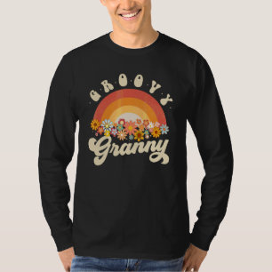 Groovy Granny Retro Rainbow Colourful Flowers Gran T-Shirt