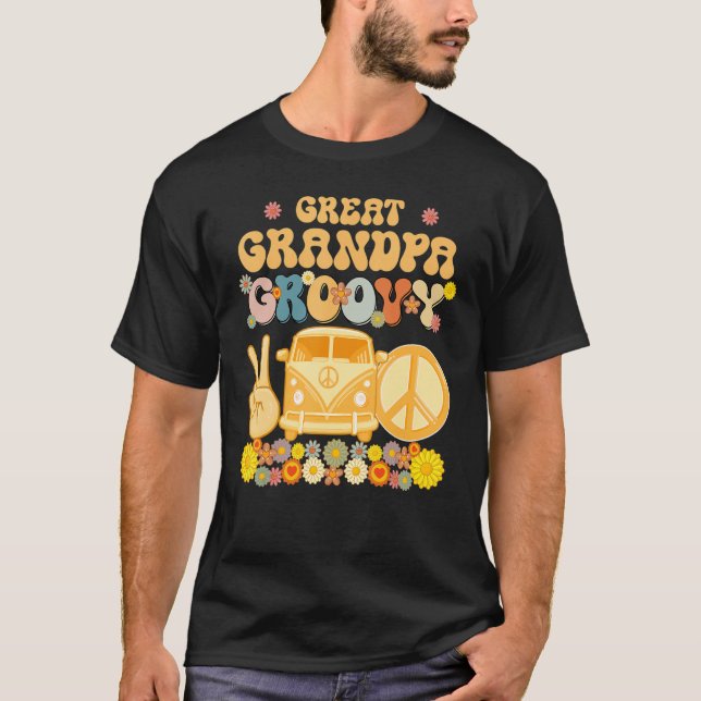Groovy Great Grandpa Retro Matching Family Baby Sh T-Shirt (Front)