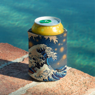 Groovy Great Wave Can Cooler – Retro Japanese Art