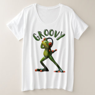 Groovy Green Frog Plus Size T-Shirt
