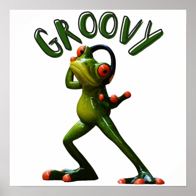 Groovy Green Frog Poster (Front)