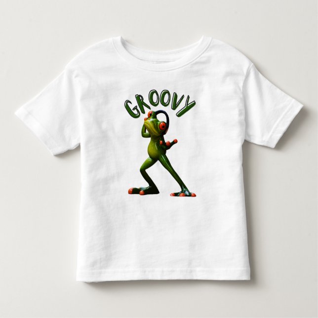 Groovy Green Frog Toddler T-Shirt (Front)