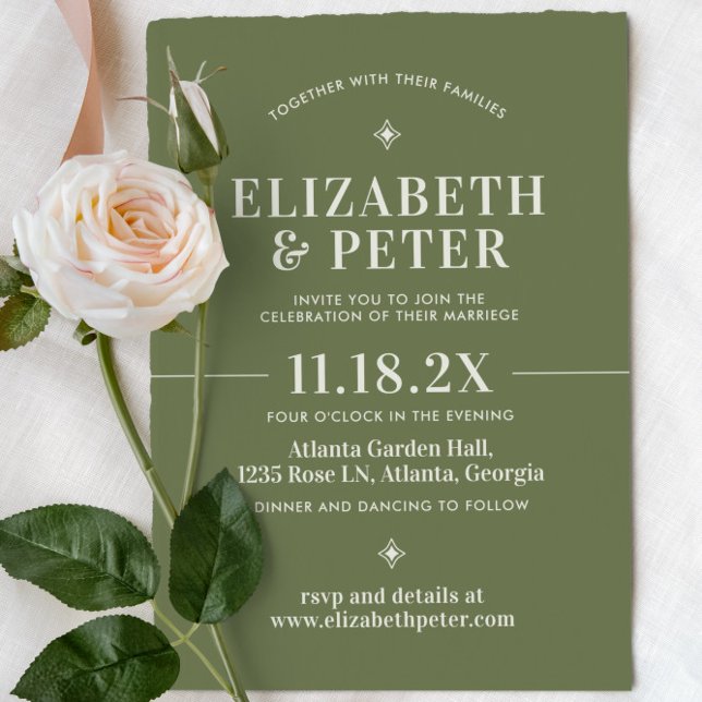 Groovy Green Retro 70s Wedding Invitation (Creator Uploaded)