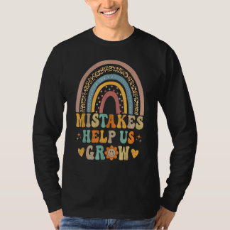 Groovy Growth Mindset Positive Retro Teacher Back T-Shirt