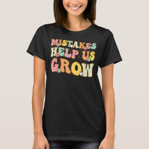 Groovy Growth Mindset Positive Retro Teachers Back T-Shirt