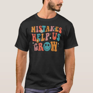 Groovy Growth Mindset Positive Retro Teachers Back T-Shirt