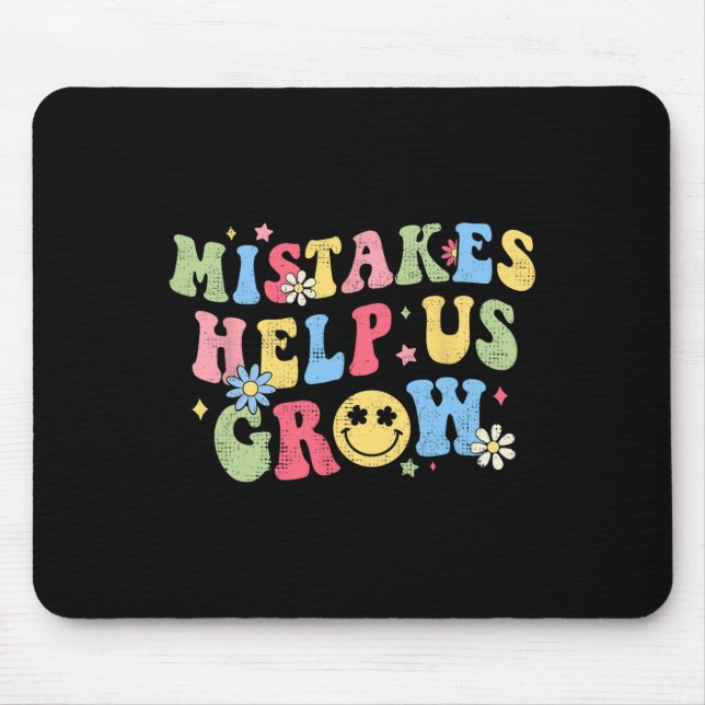 Groovy Growth Mindset Positive Retro Teachers Byck Mouse Pad (Front)
