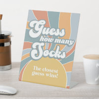 Groovy Guess How Many Socks Retro Baby Shower Game