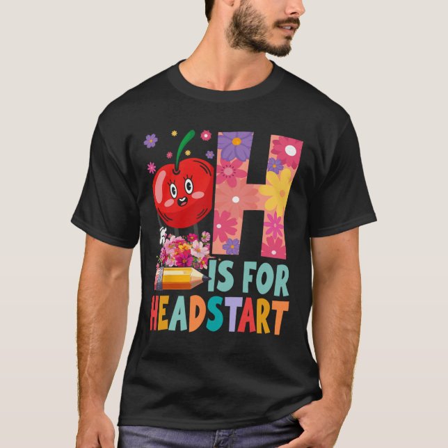 Groovy H Is For Headstart Funny Back To School  T-Shirt (Front)