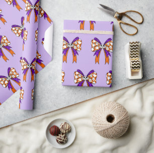 Groovy Halloween Cute Ghost Funny Retro Pattern Wrapping Paper