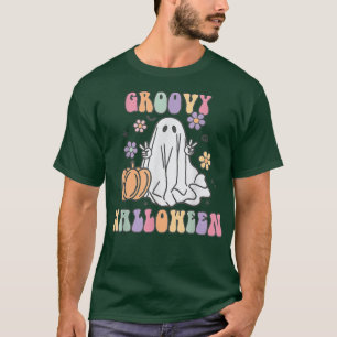 Groovy Halloween Ghost 60s 70s Costume Groovy Spoo T-Shirt
