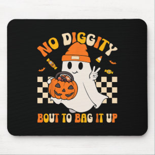 Groovy Halloween Ghost Boo No Diggity Bout to Bag Mouse Pad
