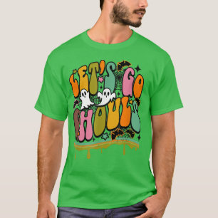 Groovy Halloween Let's Go Ghouls Cute Ghost Spooky T-Shirt